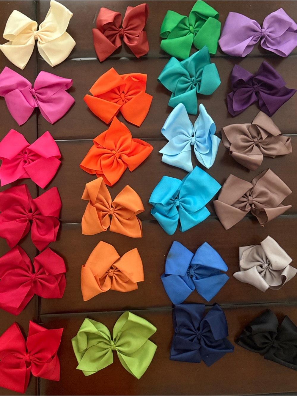 6” Girls Hair Bows - Assorted Solid Colors